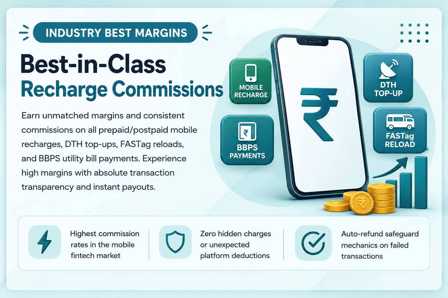 Industry Best Margins & Recharge Commissions